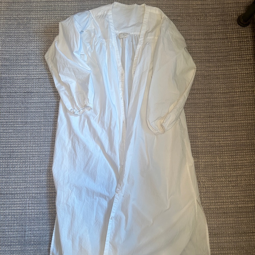 Deiji Studios White Mid-Length Button Down Dress Size S